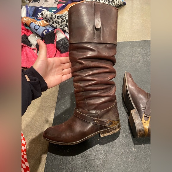 Golden goose distressed brown tall riding boots gently used - Picture 2 of 13